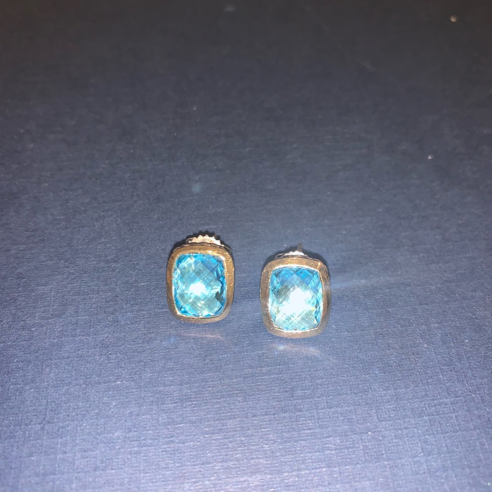 David Yurman Blue Topaz Earings